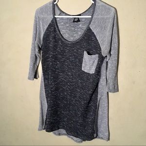 Michael Brandon Gray/Wht Striped Top, Sz L